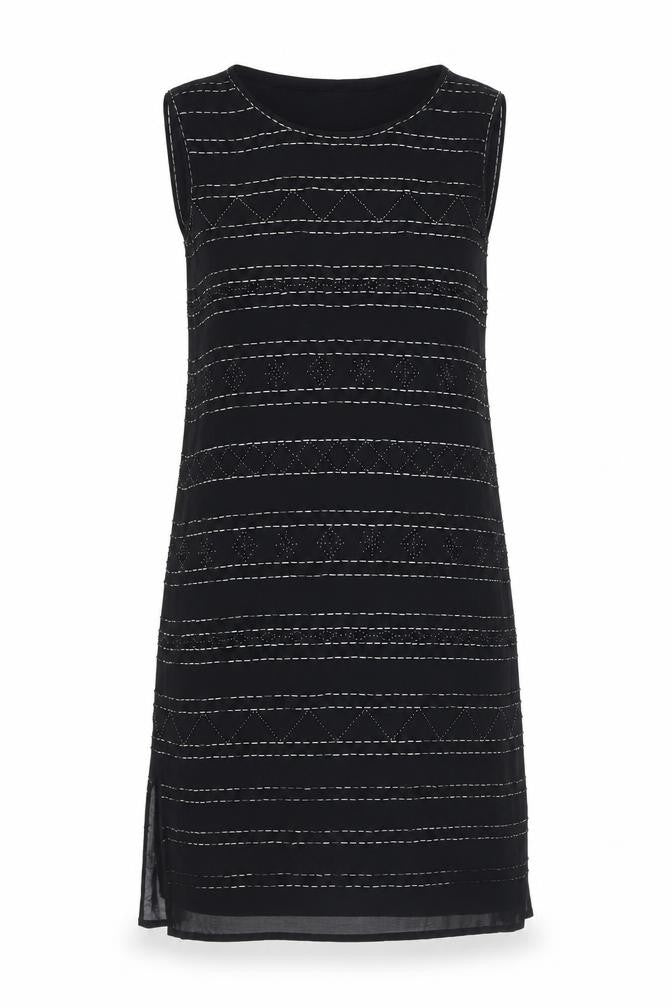 Laura Ashley Women's Black Shift Dress Size 10 Sleeveless