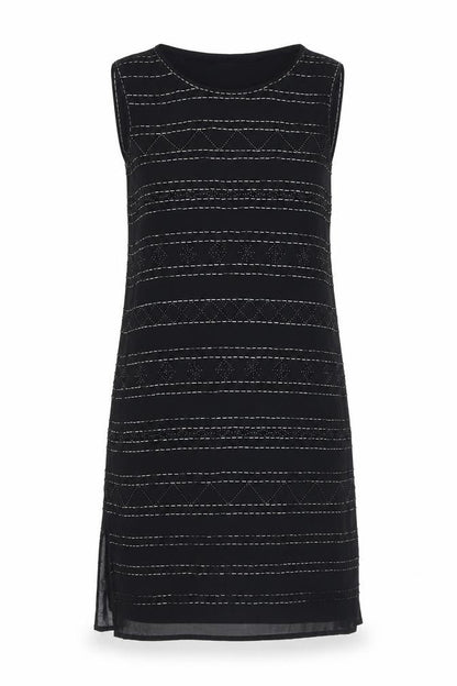 Laura Ashley Women's Black Shift Dress Size 10 Sleeveless