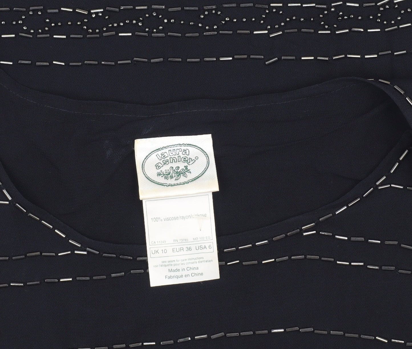 Laura Ashley Women's Black Shift Dress Size 10 Sleeveless