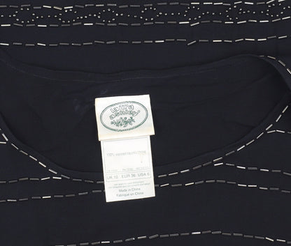 Laura Ashley Women's Black Shift Dress Size 10 Sleeveless