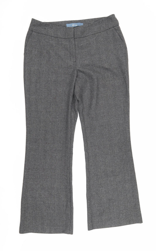 Evie Women's Grey Check Dress Pants, Size 14
