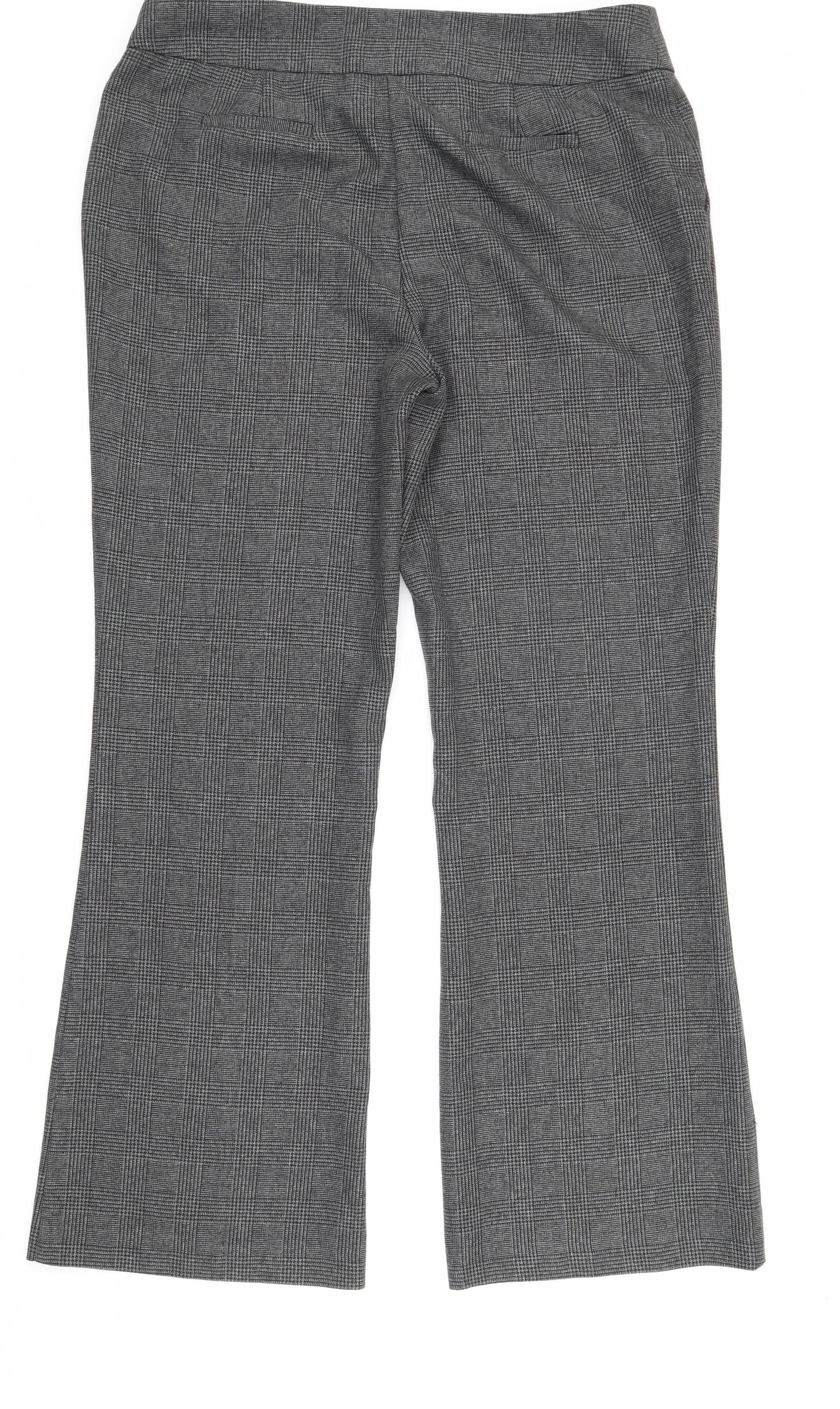 Evie Women's Grey Check Dress Pants, Size 14