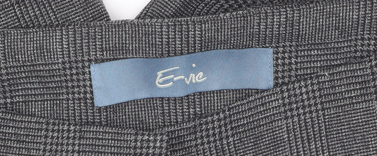 Evie Women's Grey Check Dress Pants, Size 14