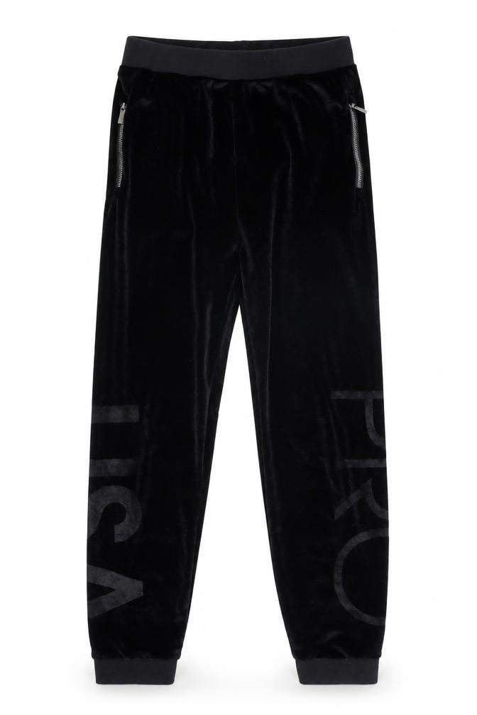 USA Pro Girls Black Velvet Jogger Trousers, Size 13 Years