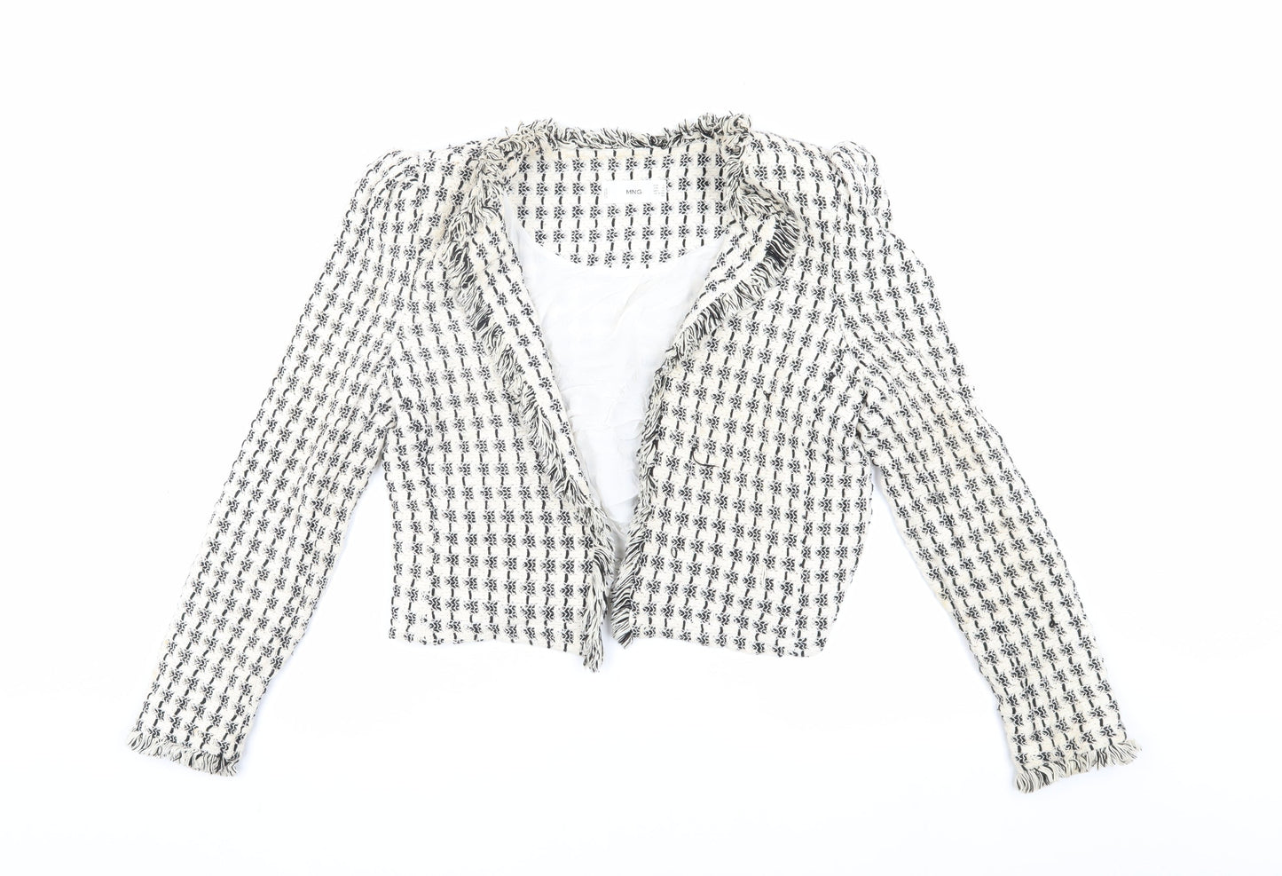 MNG Women's Multicoloured Bouclé Blazer, Size S