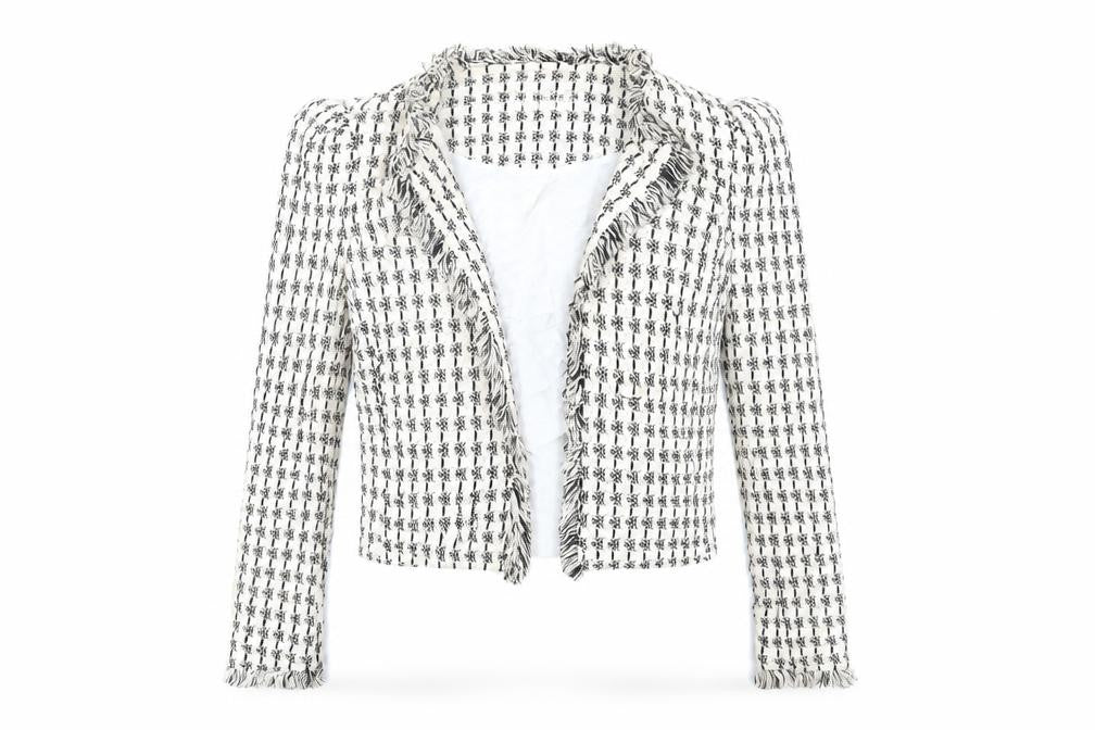 MNG Women's Multicoloured Bouclé Blazer, Size S