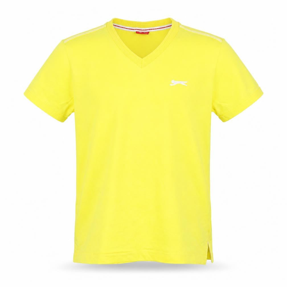 Slazenger Boys Yellow V-Neck T-Shirt, 9-10 Years, Casual Basic