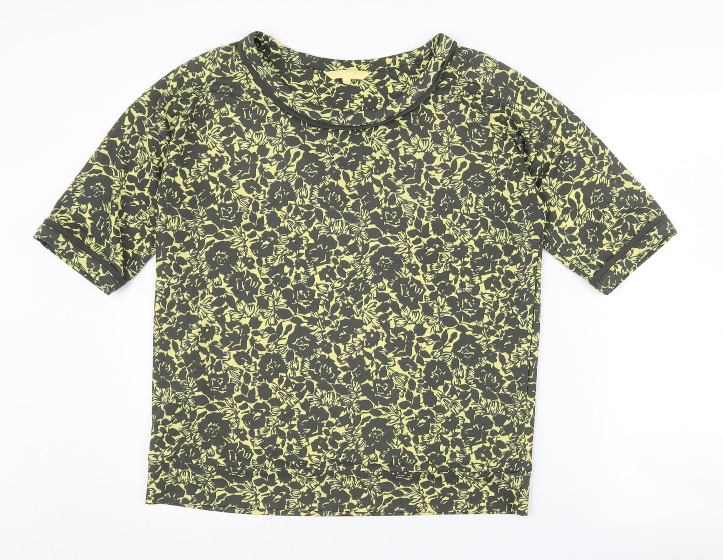 Next Women's Green Floral Short Sleeve Top Size 10