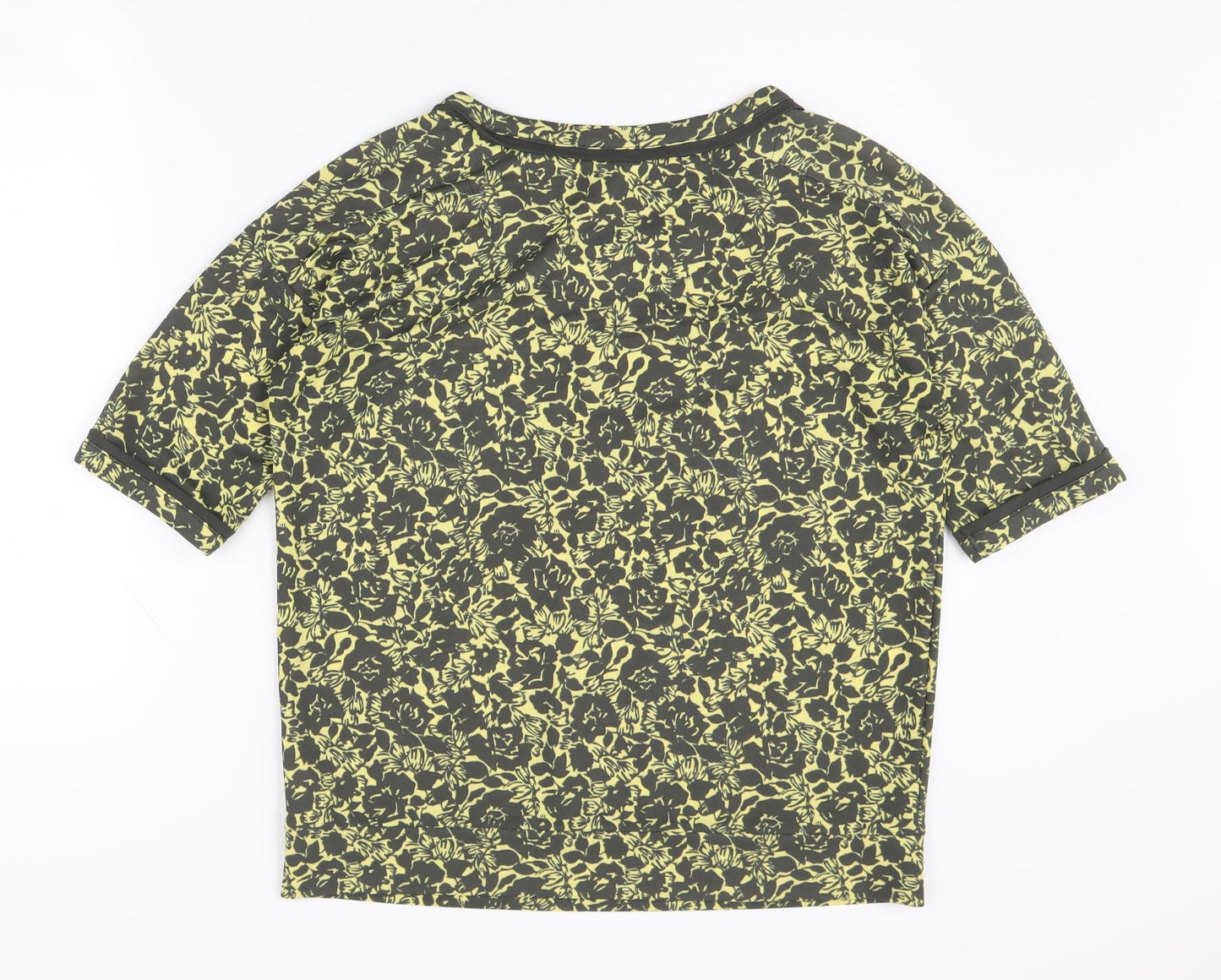Next Women's Green Floral Short Sleeve Top Size 10