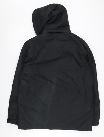 Back view of Atlantic Bay Men's Black Hooded Puffer Jacket M