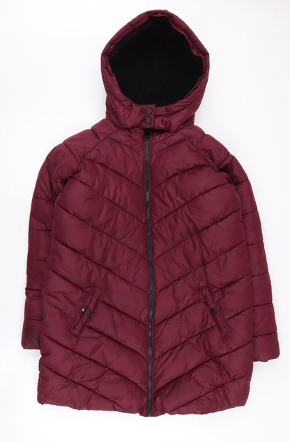 Additional front view of Marks & Spencer girls’ red puffer jacket 12-13 years