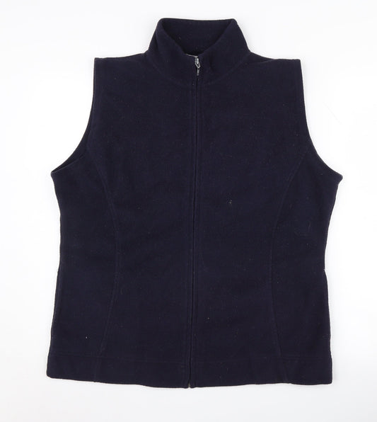 EWM Women's Blue Fleece Waistcoat, L, Casual Zip