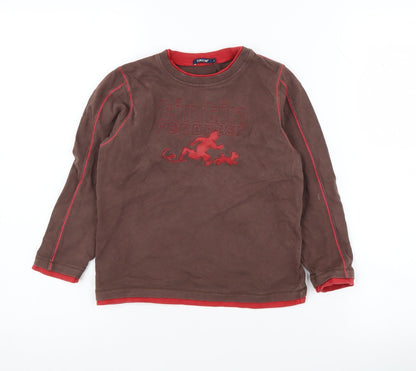 Additional front view of Tintin boys’ brown graphic print pullover sweatshirt 11-12 years
