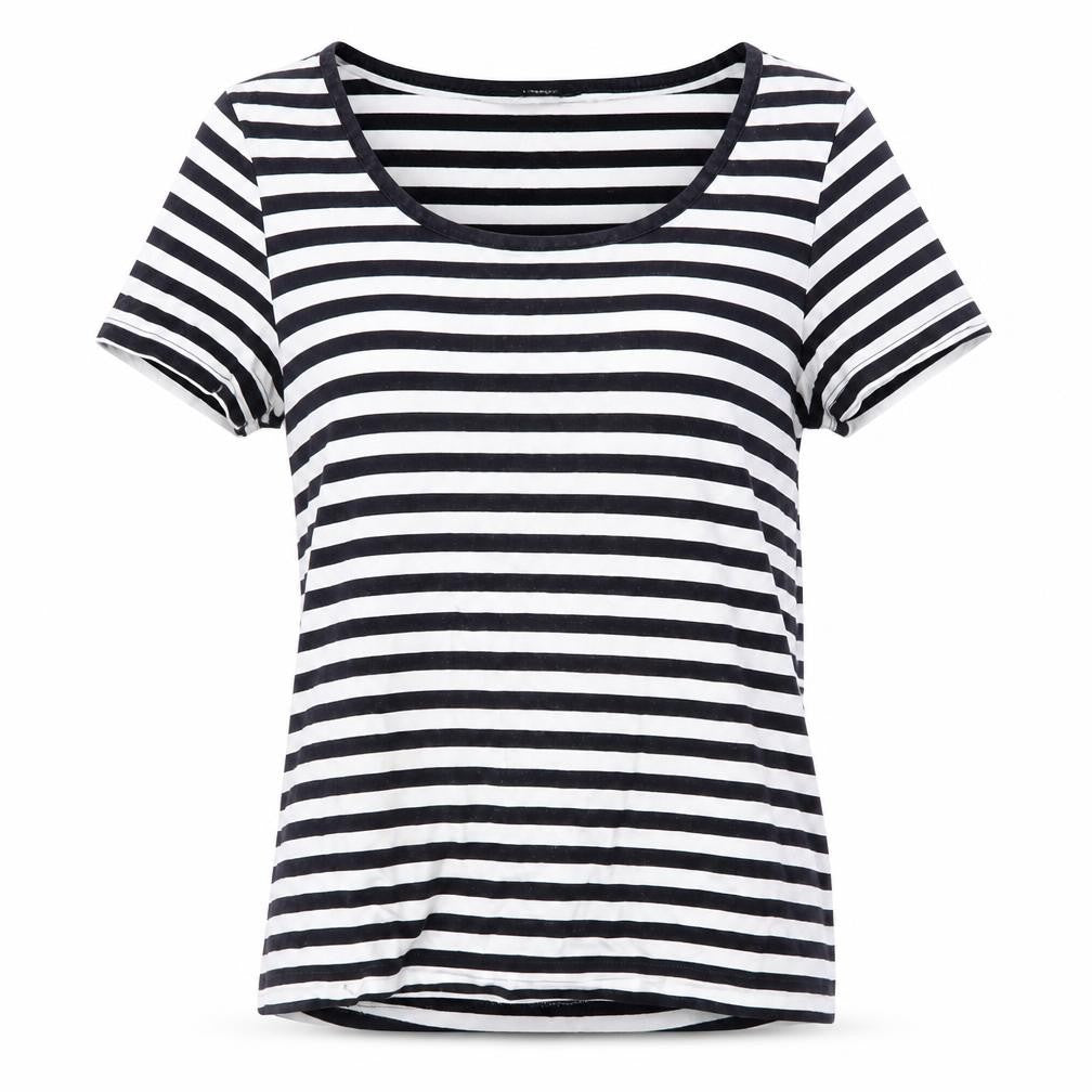 Hobbs Women's Black Striped T-Shirt Size S