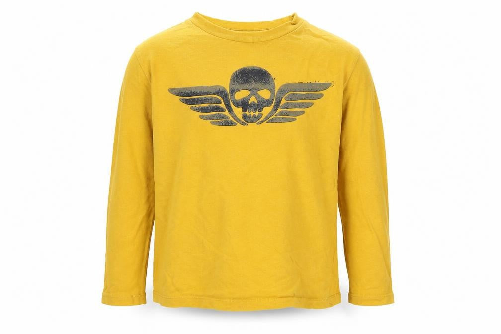 Gap Boys Yellow Graphic T-Shirt, Age 5, Long Sleeve, Casual