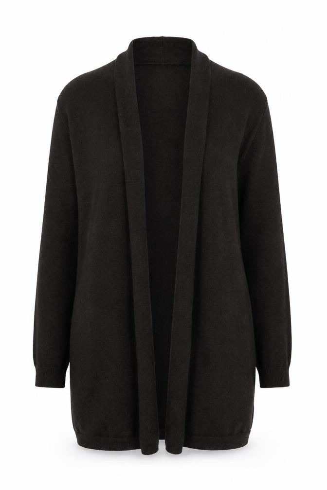 Kem Women's Black XS Open Front Cardigan Wool Blend