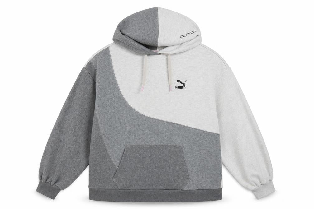 Puma Women's Grey Pullover Hoodie, M, Sporty Casual Style
