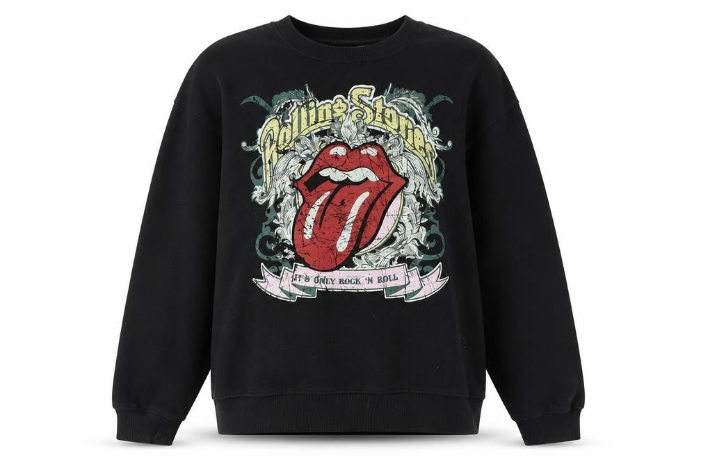 H&M Teens Black Pullover Sweatshirt, Graphic, Size 14