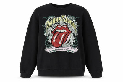 H&M Teens Black Pullover Sweatshirt, Graphic, Size 14