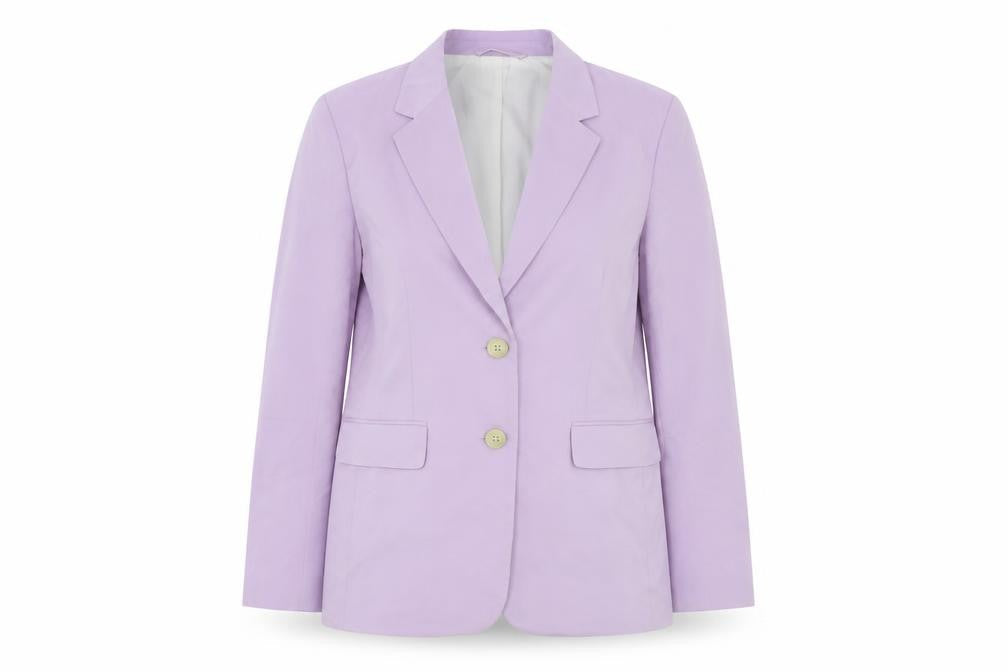 H&M Women's Purple Blazer - Size S, Button Closure