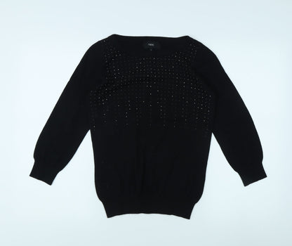 Next Women's Black Pullover Jumper Size 8 Studded