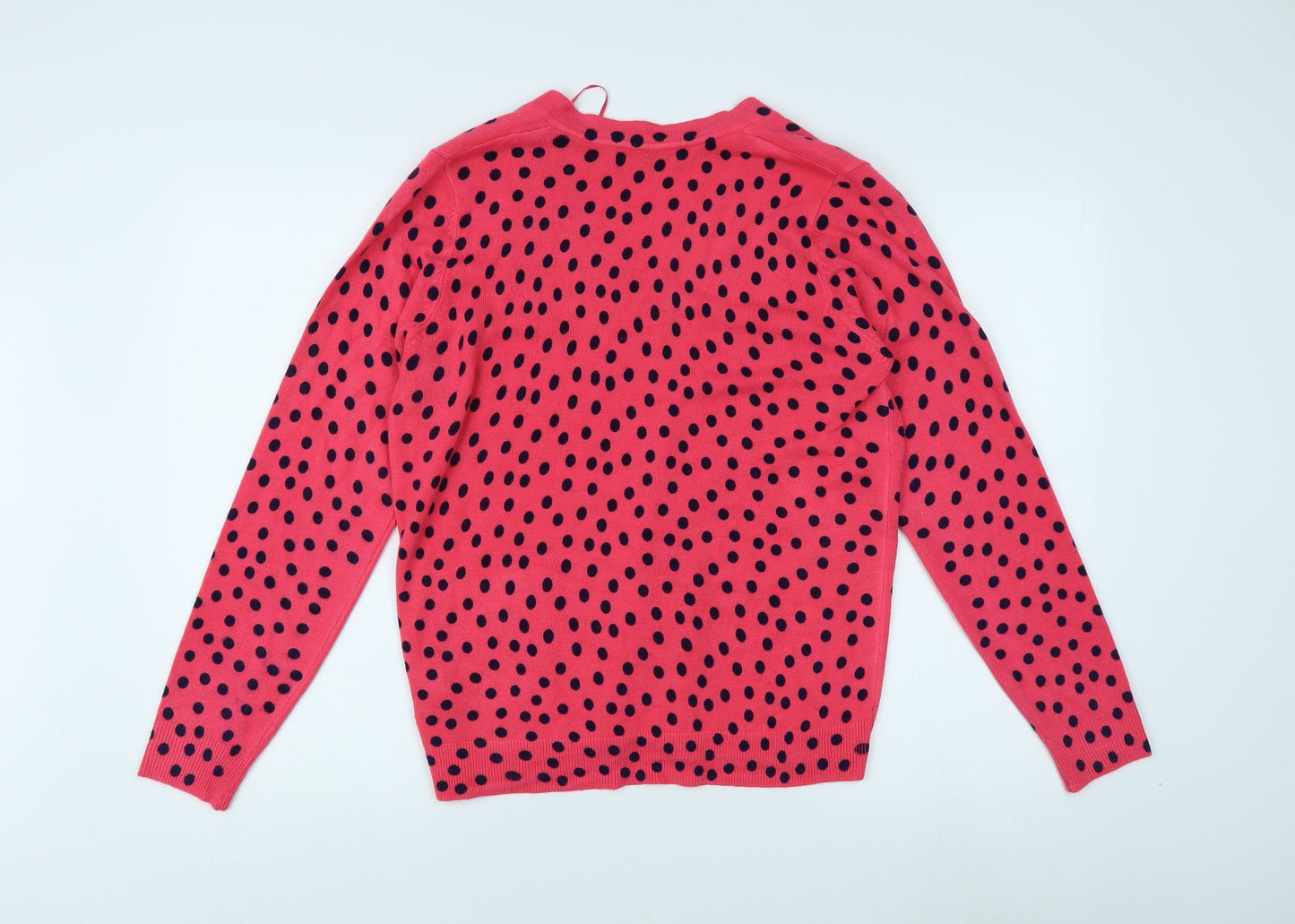 Marks and Spencer Pink Polka Dot V-Neck Pullover M