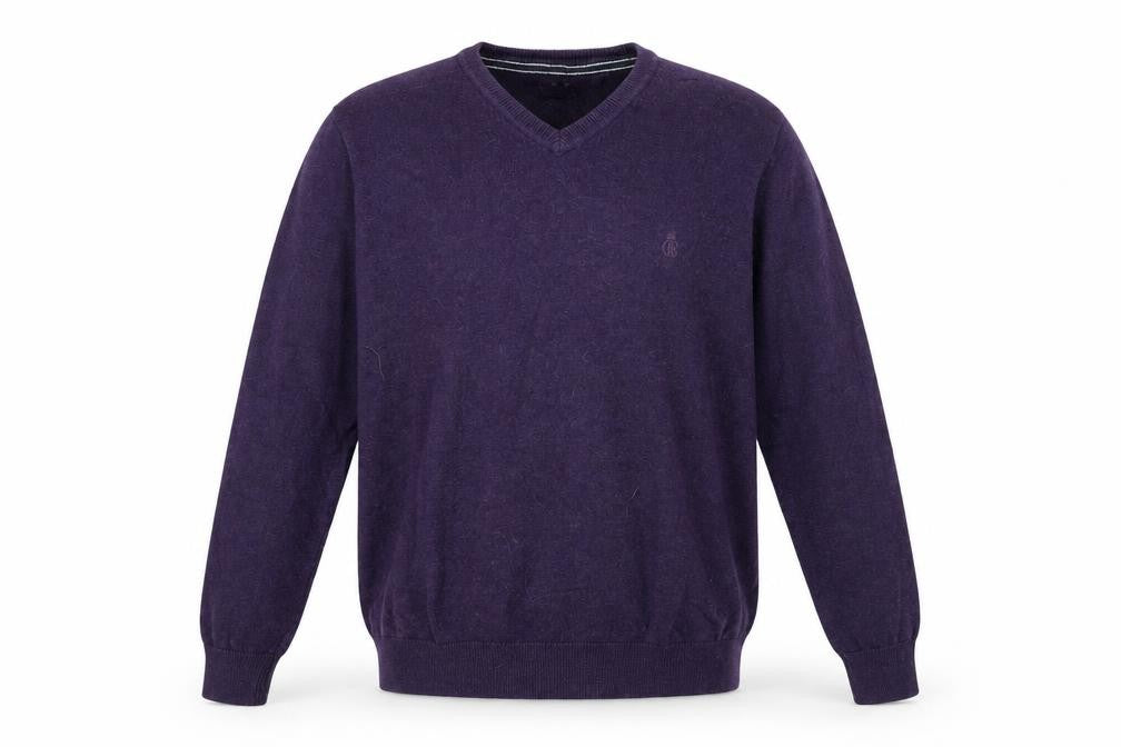JP Cole Men's Purple V-Neck Pullover Jumper M