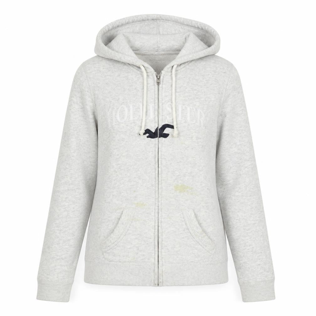Hollister Women Grey Hoodie Jacket XS