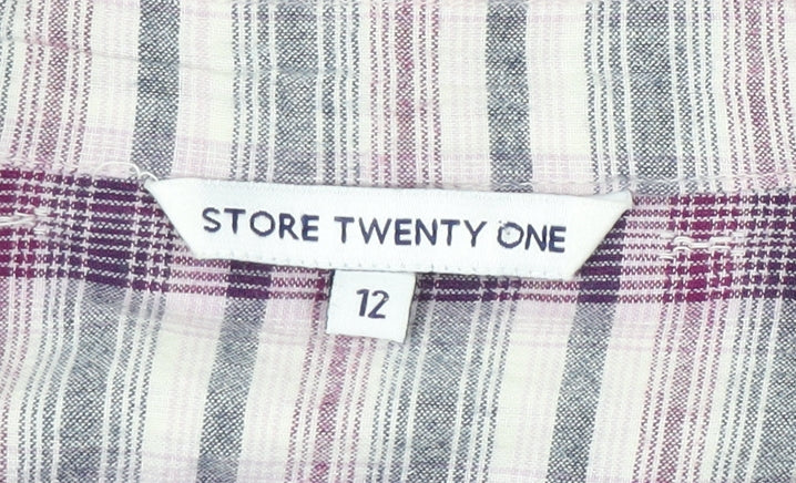 Store Twenty One Women's Multicoloured Plaid Button-Up Shirt