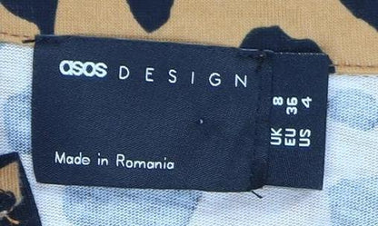 Brand and care label for ASOS DESIGN Women's Multicoloured Animal Print Top