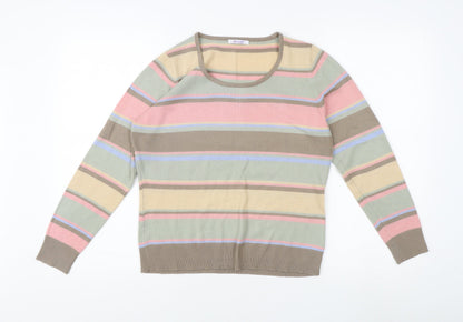 Damart Women's Multicoloured Striped Pullover Jumper Size 10/12