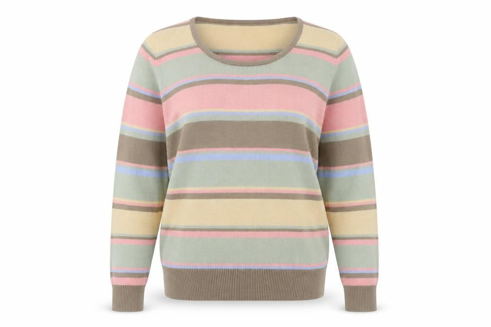Damart Women's Multicoloured Striped Pullover Jumper Size 10/12