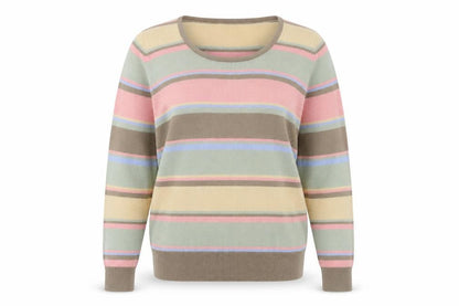 Damart Women's Multicoloured Striped Pullover Jumper Size 10/12