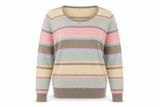 Damart Women's Multicoloured Striped Pullover Jumper Size 10/12