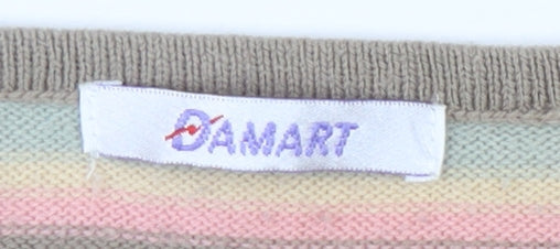 Damart Women's Multicoloured Striped Pullover Jumper Size 10/12