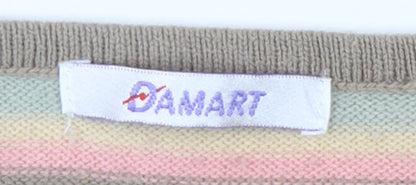Damart Women's Multicoloured Striped Pullover Jumper Size 10/12
