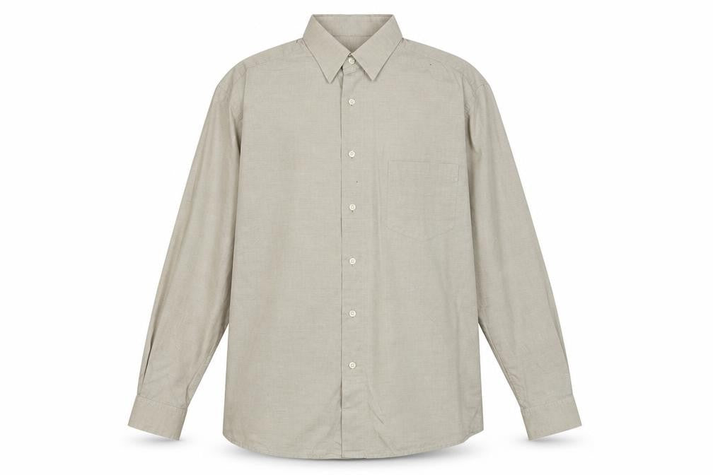 Hugo Boss Men's Beige Long Sleeve Button-Up Shirt