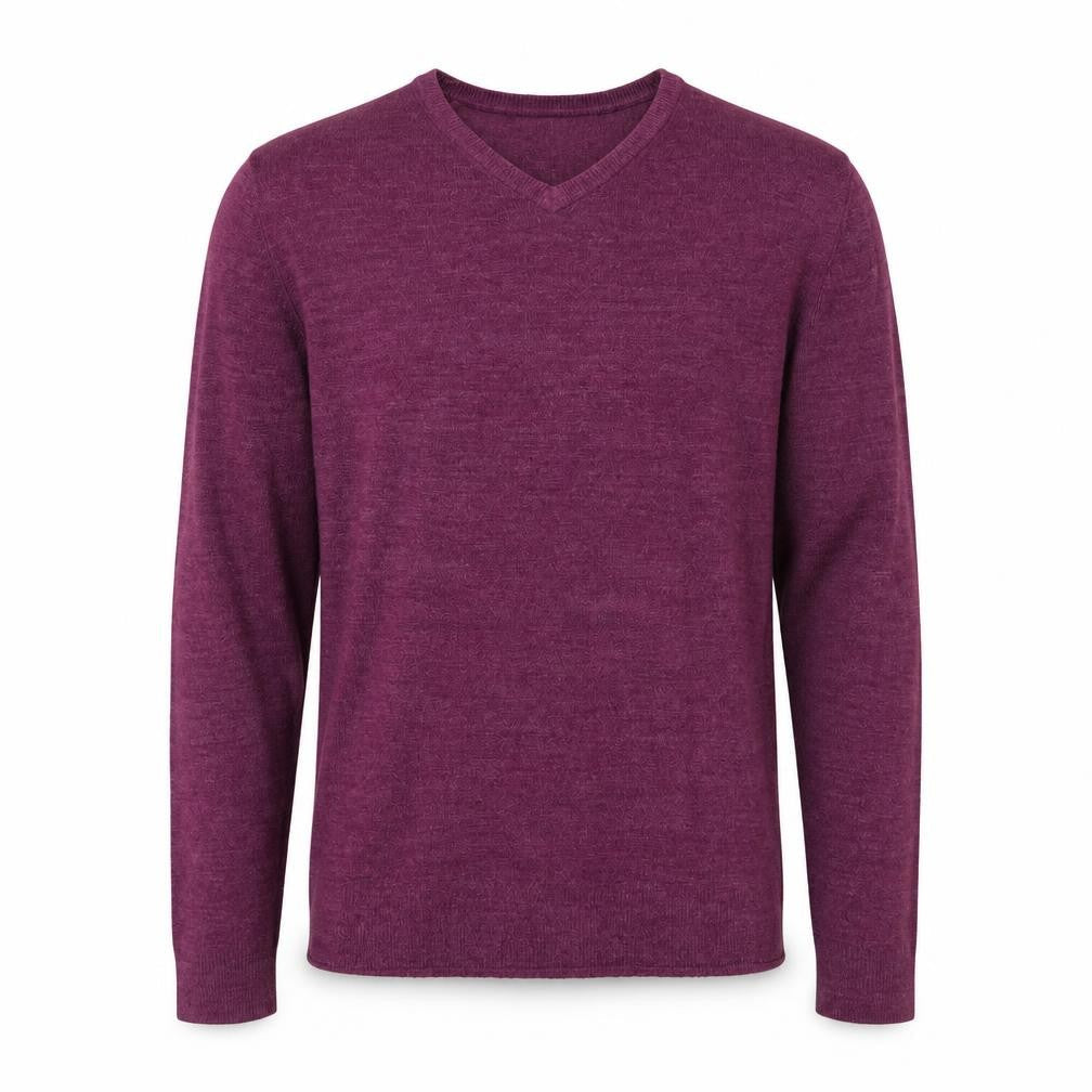 Thomas Nash Men's Purple V-Neck Pullover Jumper S