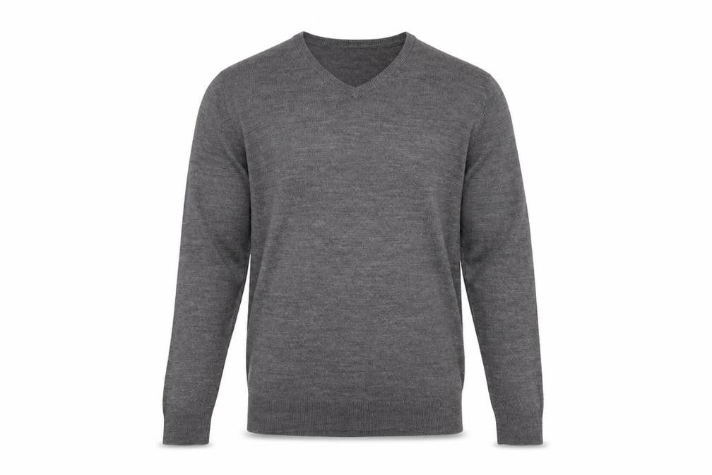 Thomas Nash Men's Grey Wool V-Neck Pullover Jumper S