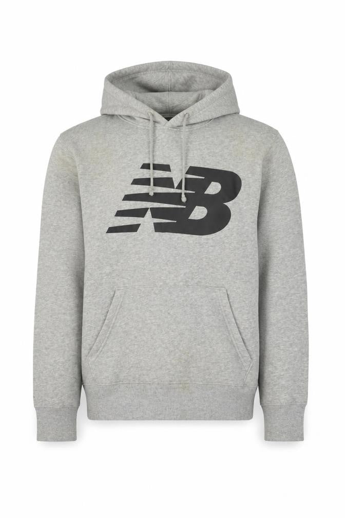 New Balance Men's Grey Hoodie S Pullover Logo