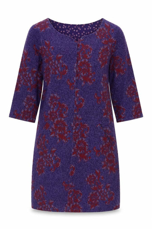 White Stuff Women's Purple Floral Shift Dress Size 10