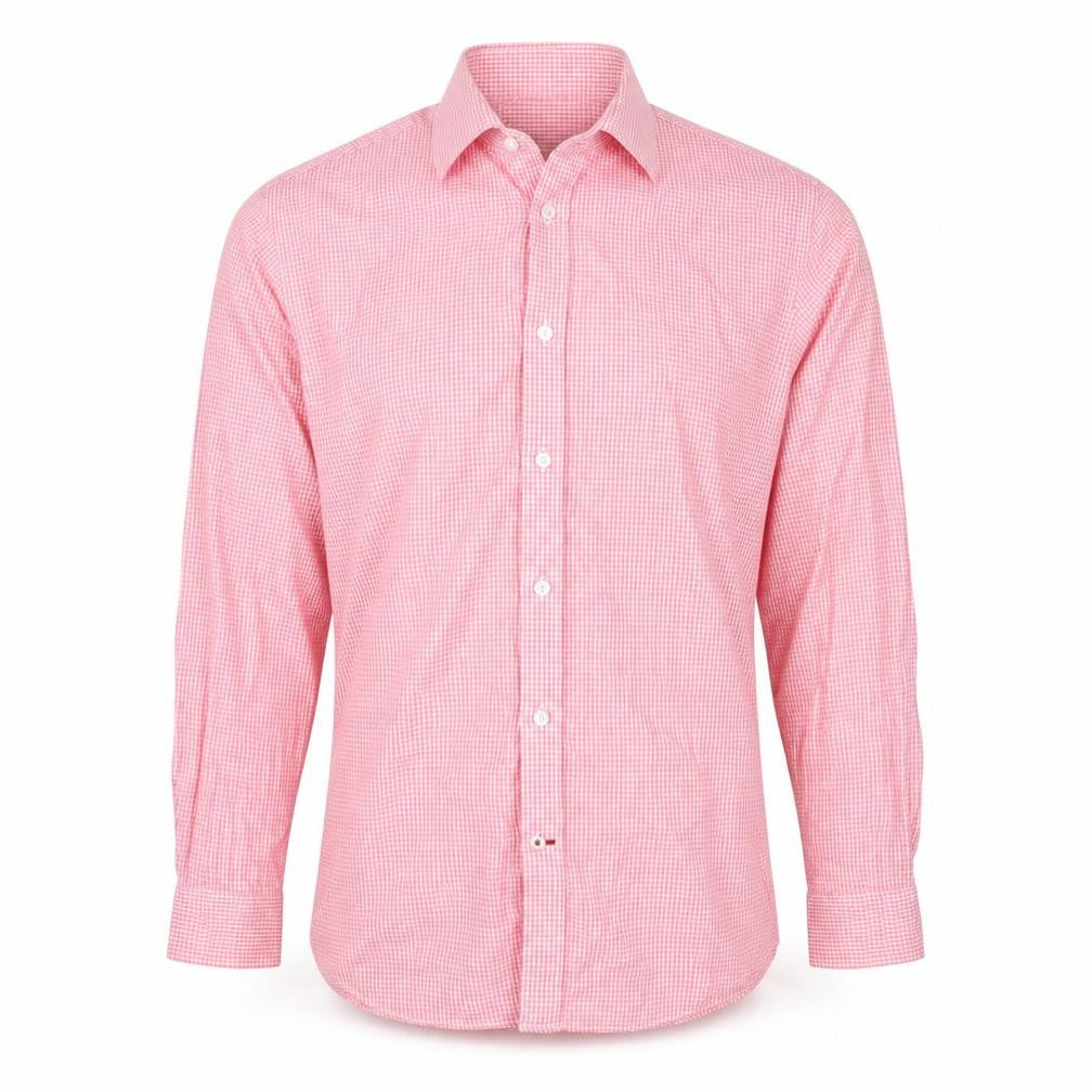 Tommy Hilfiger Men's Pink Check Slim Fit Shirt M