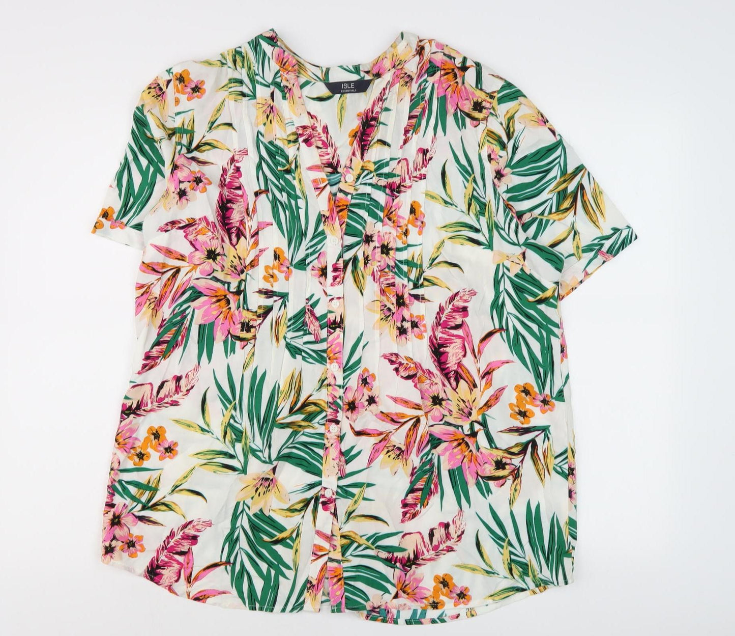 ISLE Essentials Women's Multicoloured Floral Blouse, Size 16