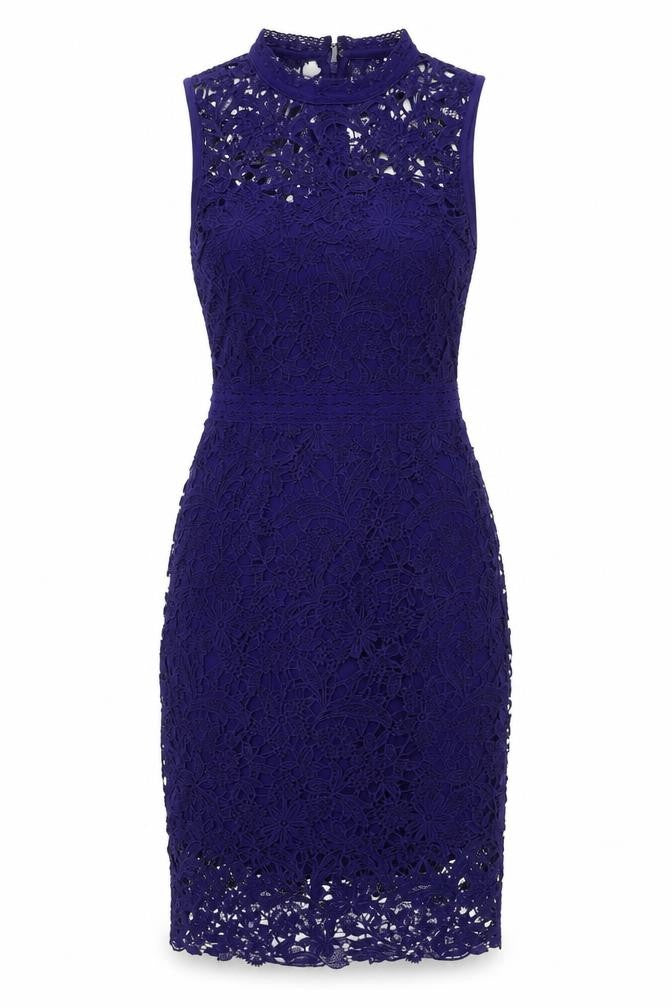 Monsoon Women's Blue Lace Sheath Dress Size 10