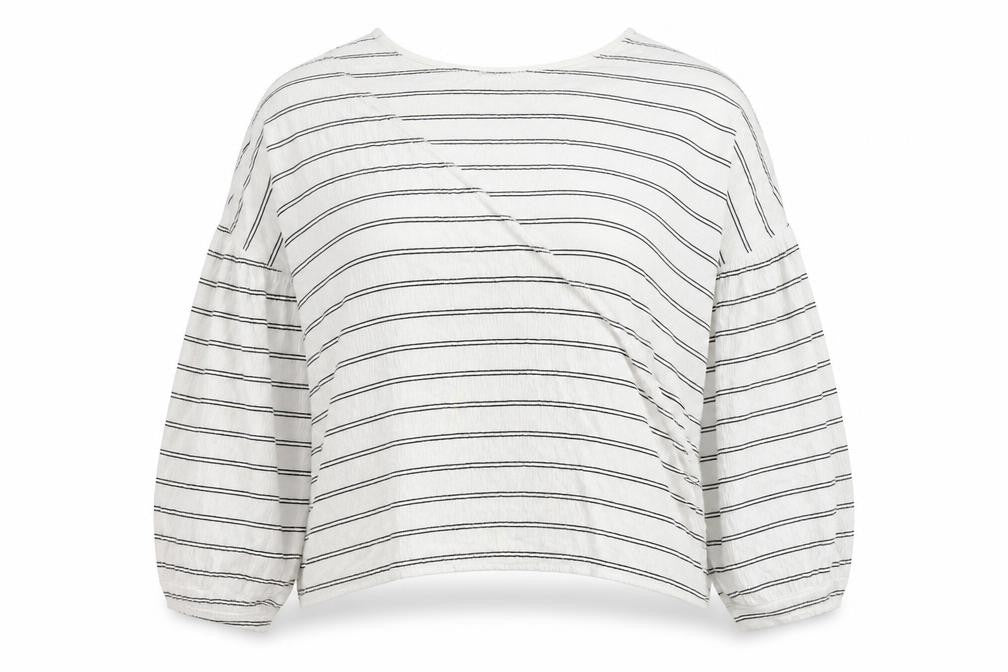 French Connection Women's White Striped Knit Top M