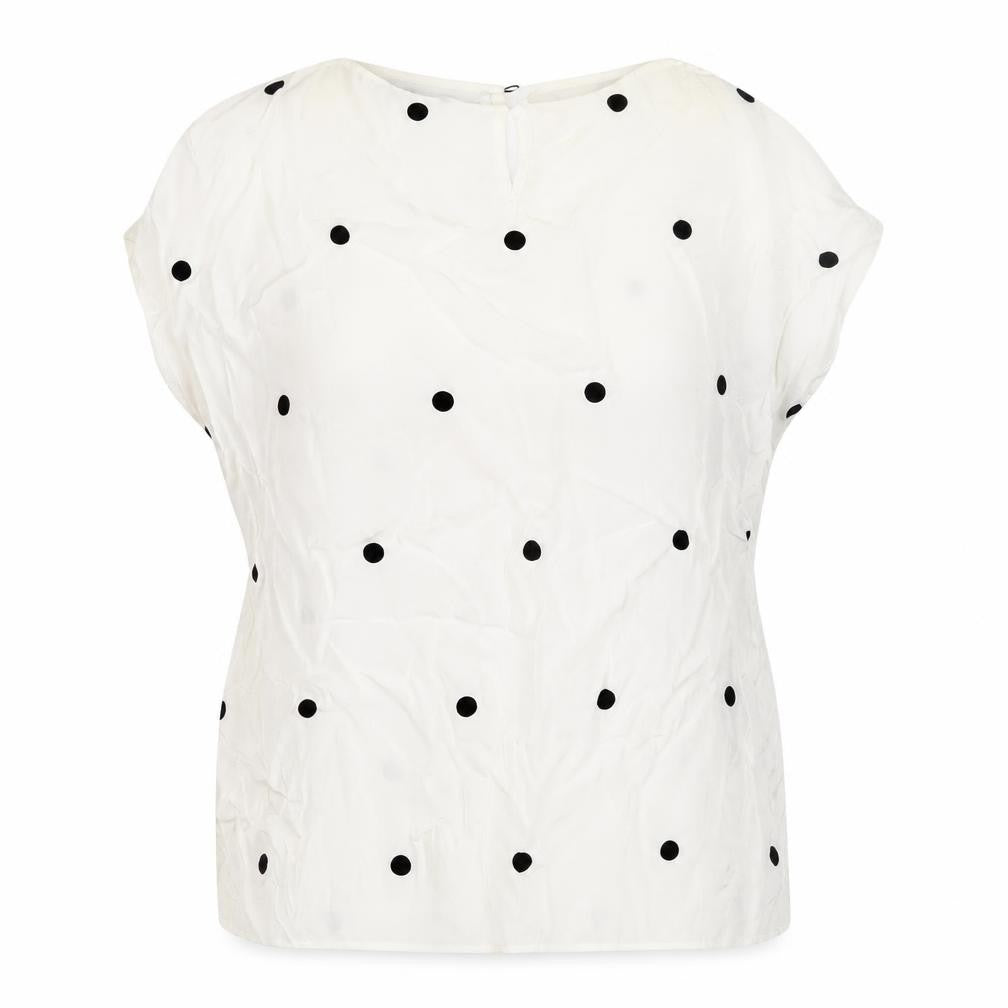 Jasper Conran Women's White Polka Dot Top Size 14