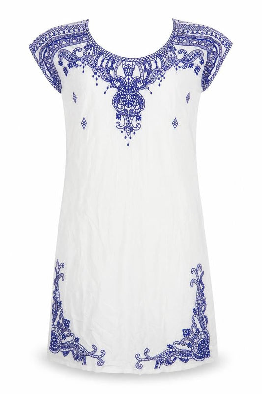 Solitaire Women's Ivory Embroidered Dress M