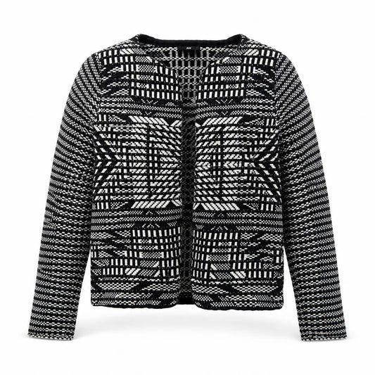 H&M Women's Black Geometric Jacket - Size S