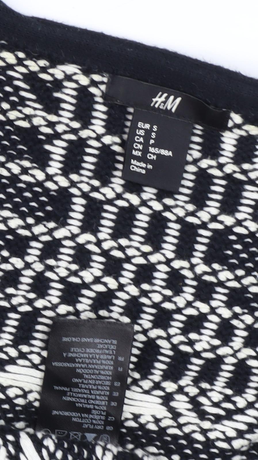 H&M Women's Black Geometric Jacket - Size S