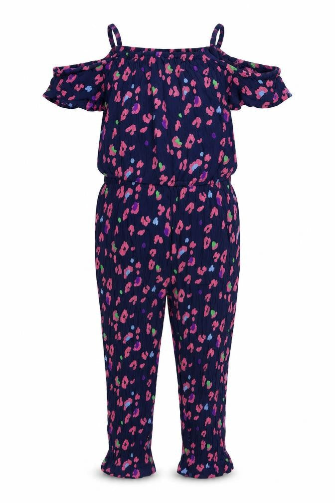 Next Girls Multicoloured Floral Short Sleeve Jumpsuit 7 Years